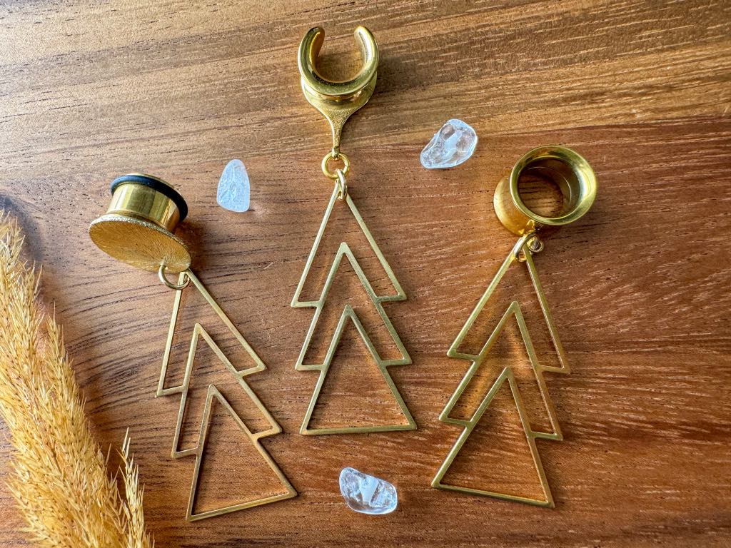 3-Tier Gold Arrow Dangles