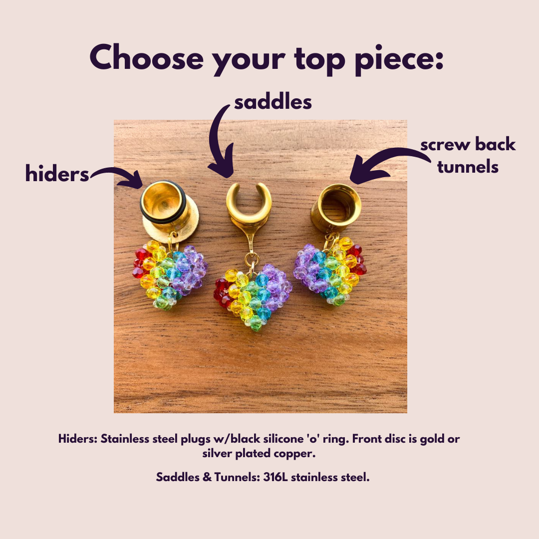 Beaded Rainbow Hearts