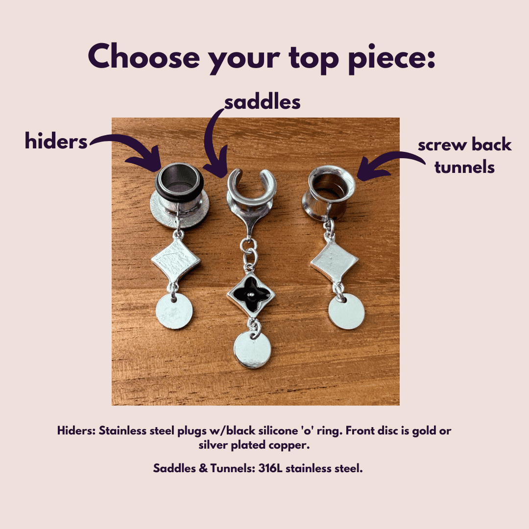 Rhodium Plated "Dark Clover"