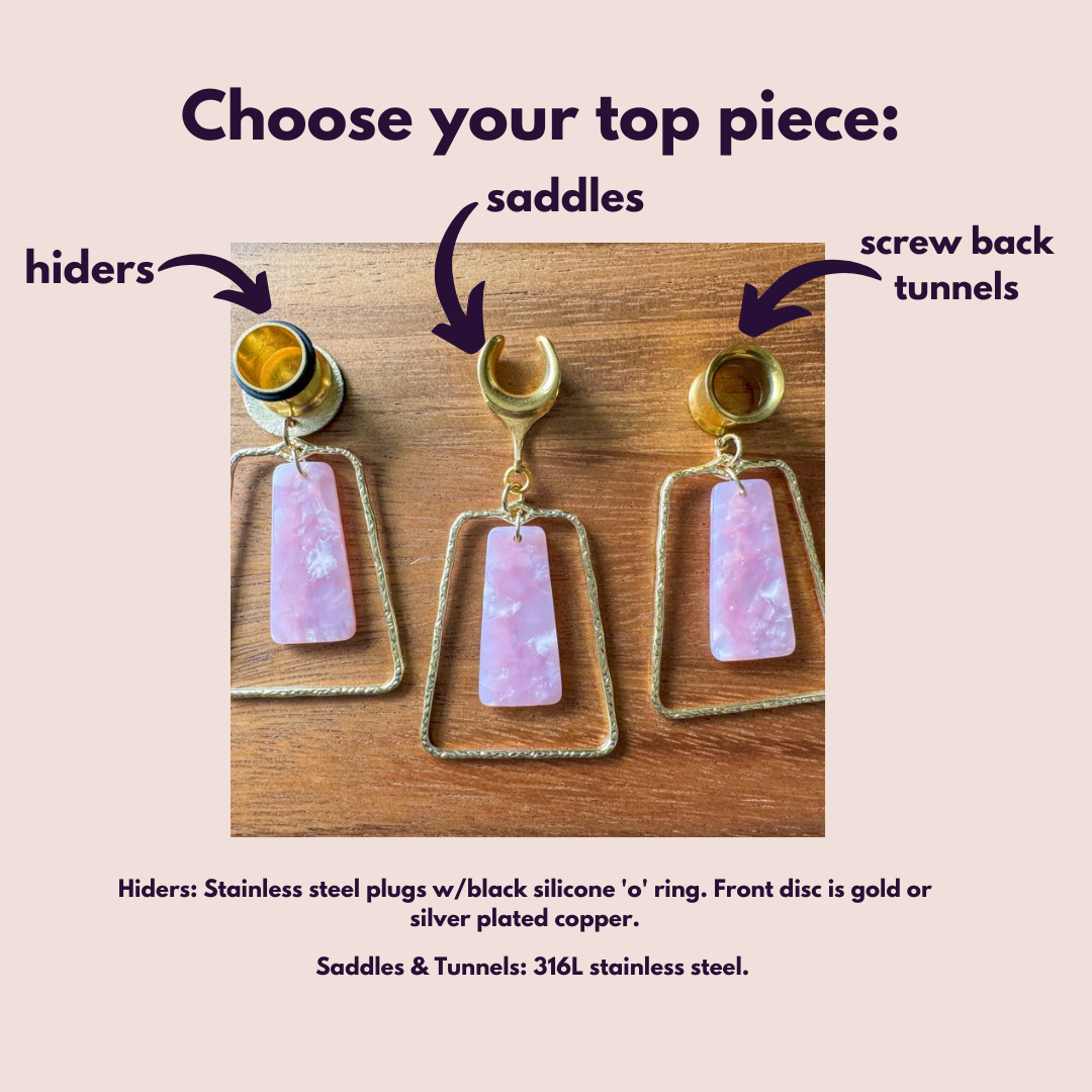 Funky Gold Dangles With Light Pink Pendant