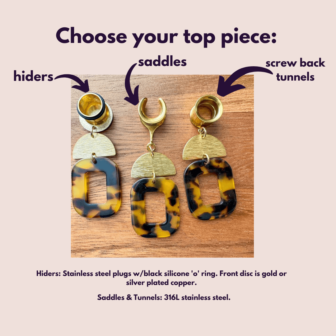 Brown & Black Acetate Dangles w/ Gold Accents