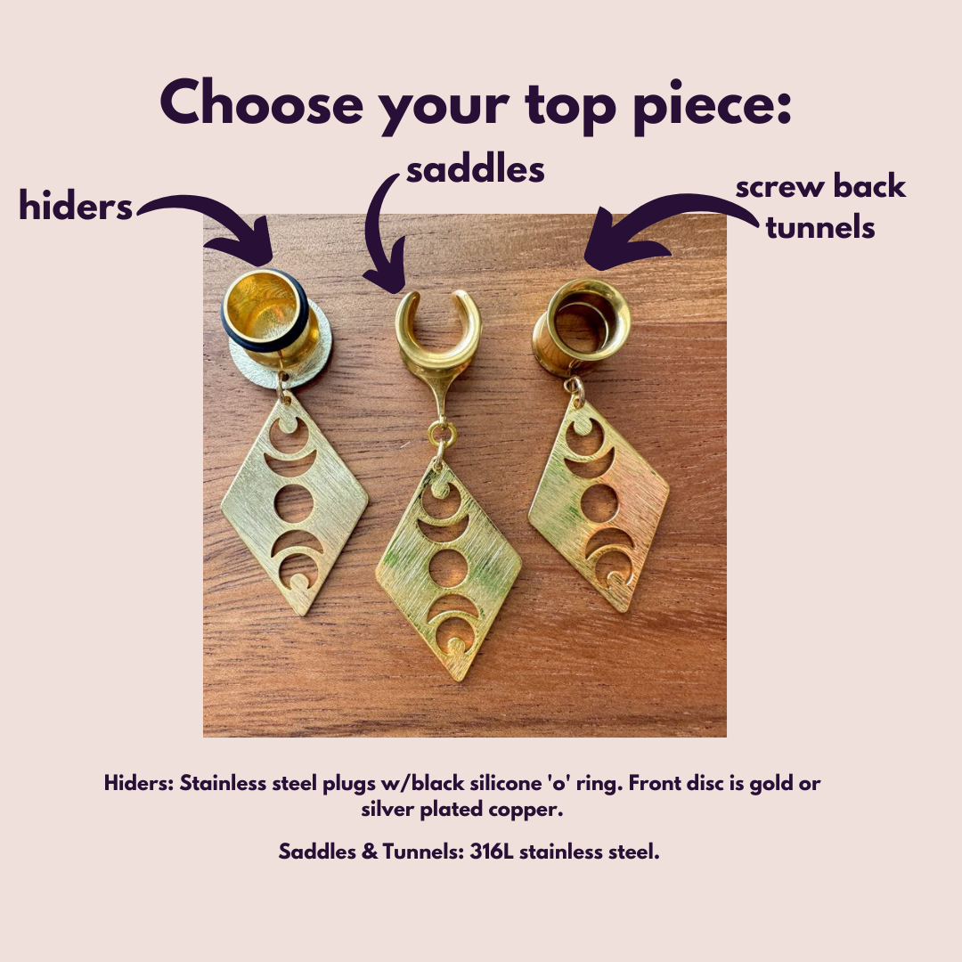 Brushed Gold Diamond Shape Moon Phases