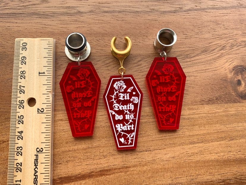 Acrylic Red "Vows" Coffin