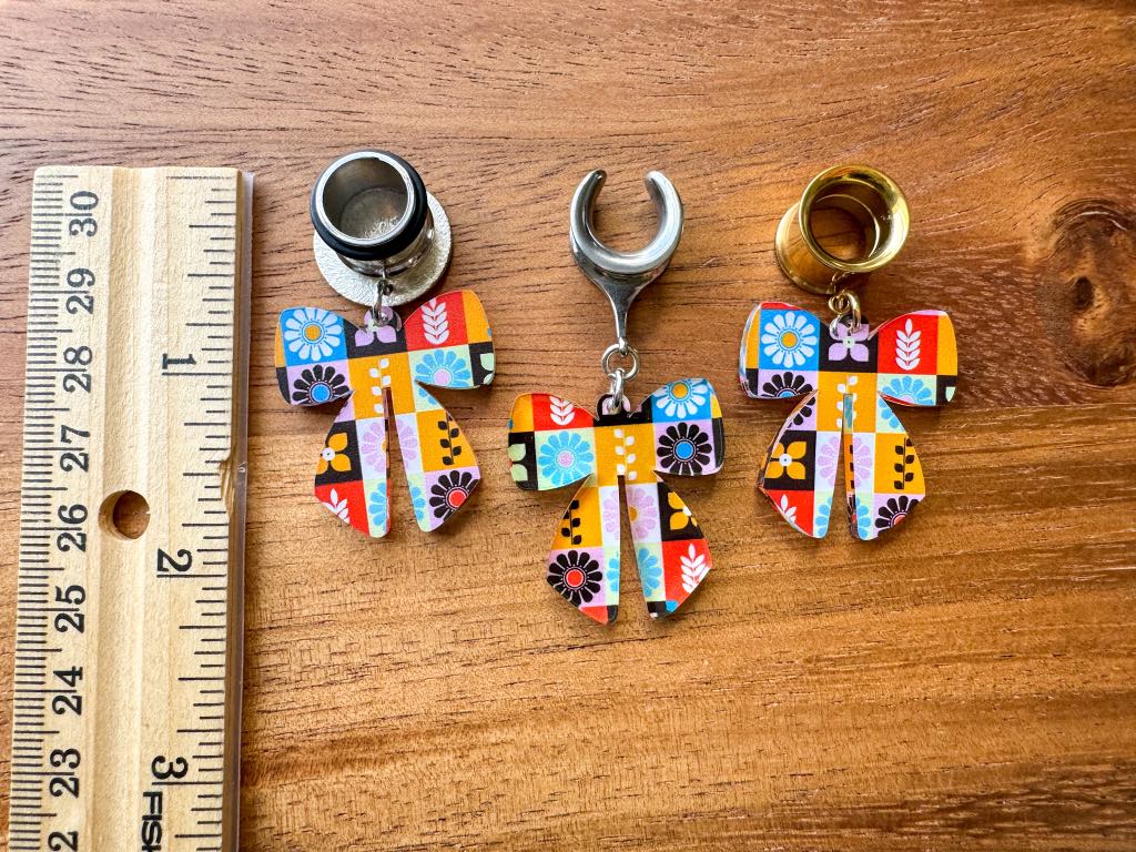 Acrylic Folk Print Bows
