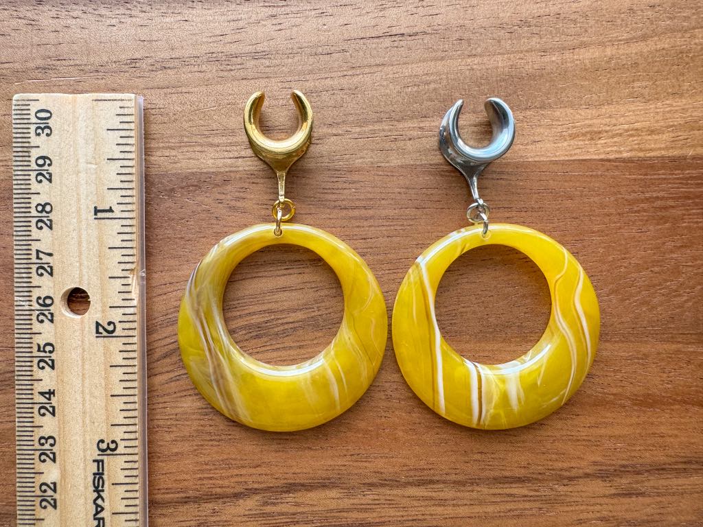 Acrylic Yellow Hoops