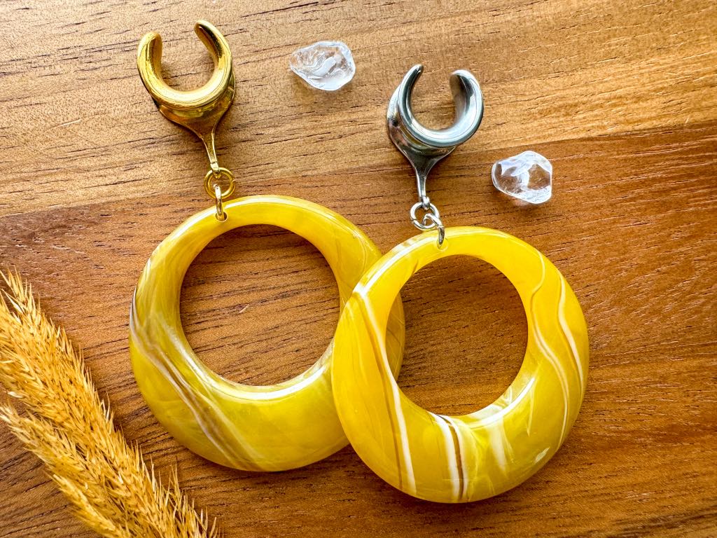 Acrylic Yellow Hoops