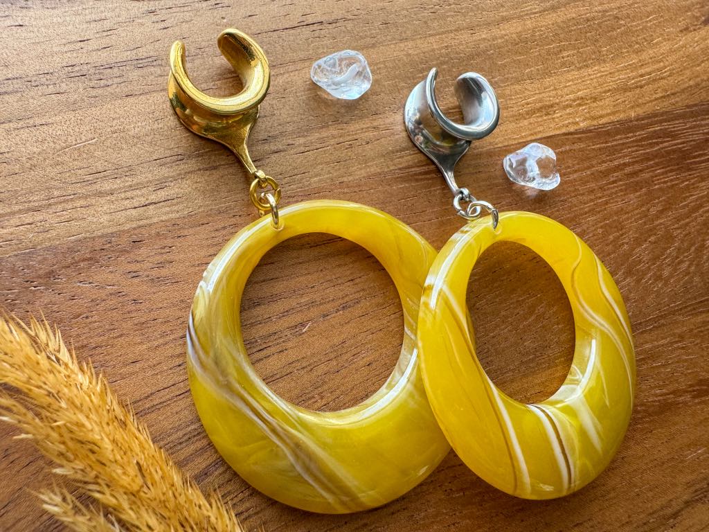 Acrylic Yellow Hoops