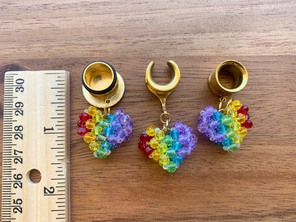 Beaded Rainbow Hearts