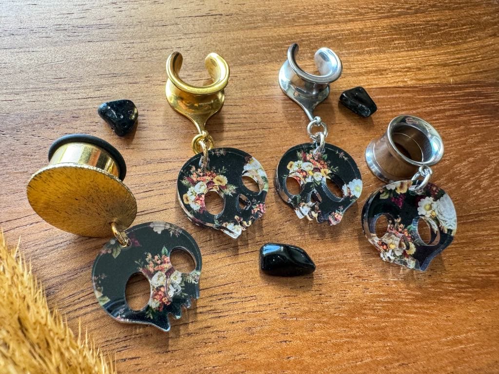 Black Floral Skulls