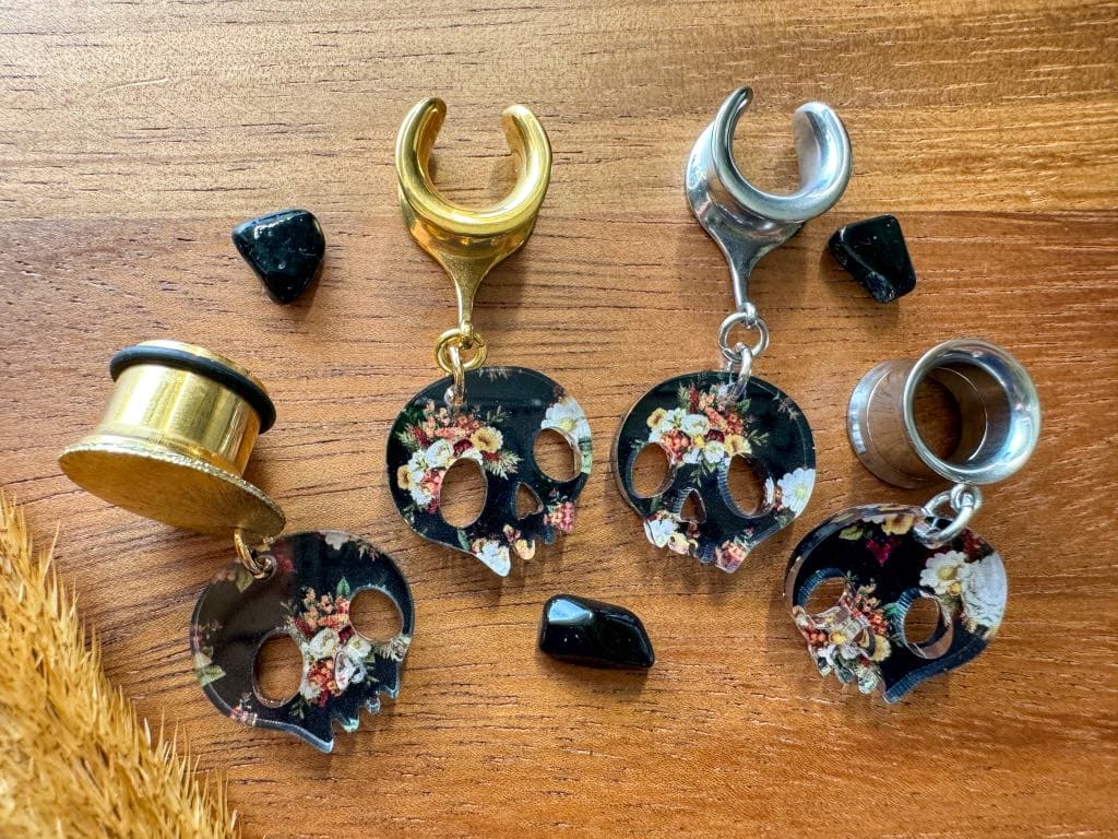 Black Floral Skulls