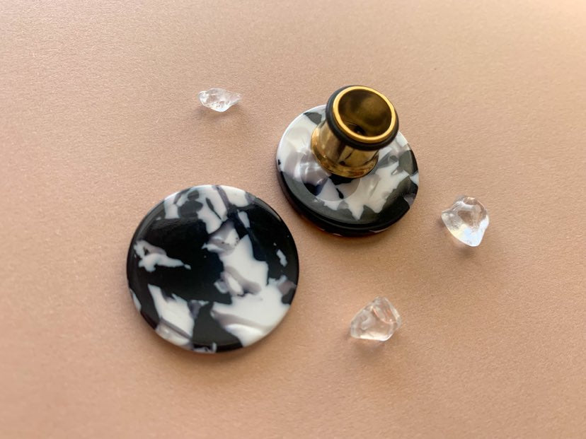 Black & White Tortoiseshell Studs