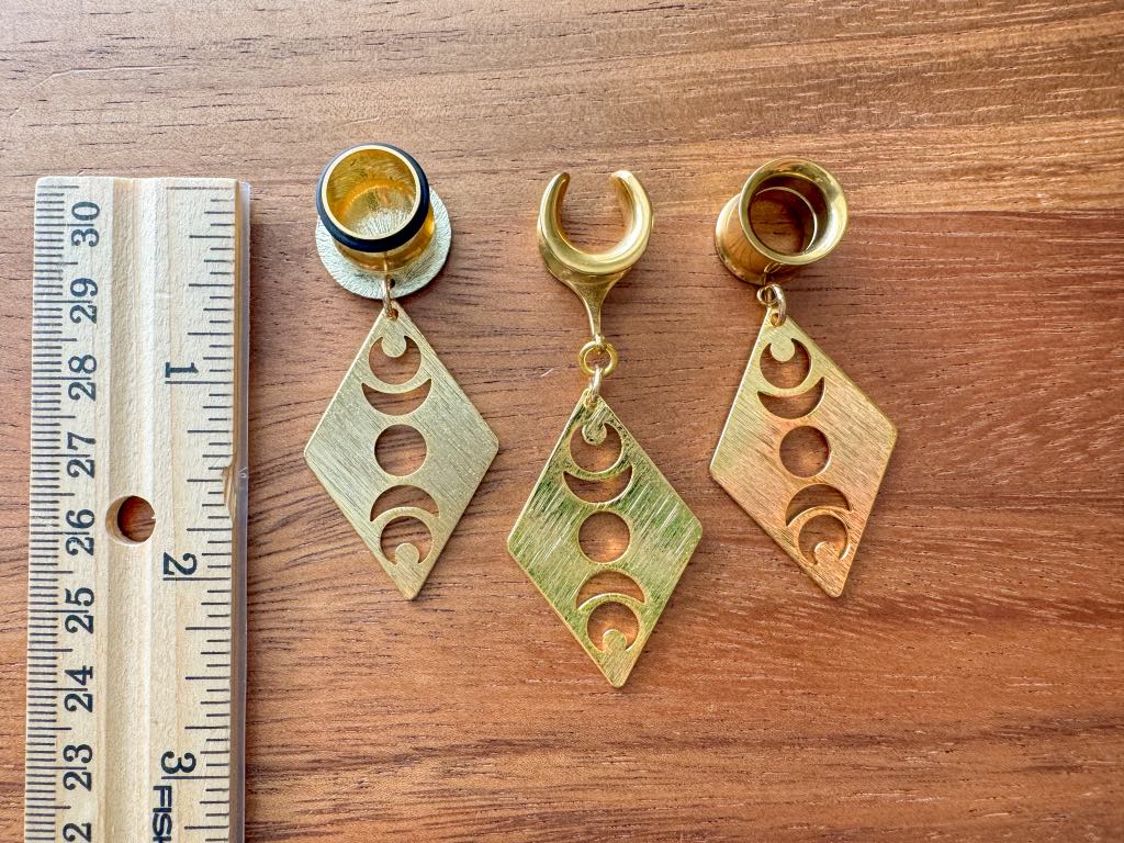 Brushed Gold Diamond Shape Moon Phases