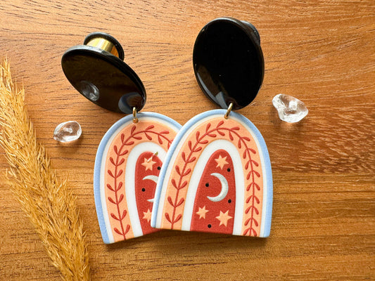 Celestial Garden Dangles Plug Earrings