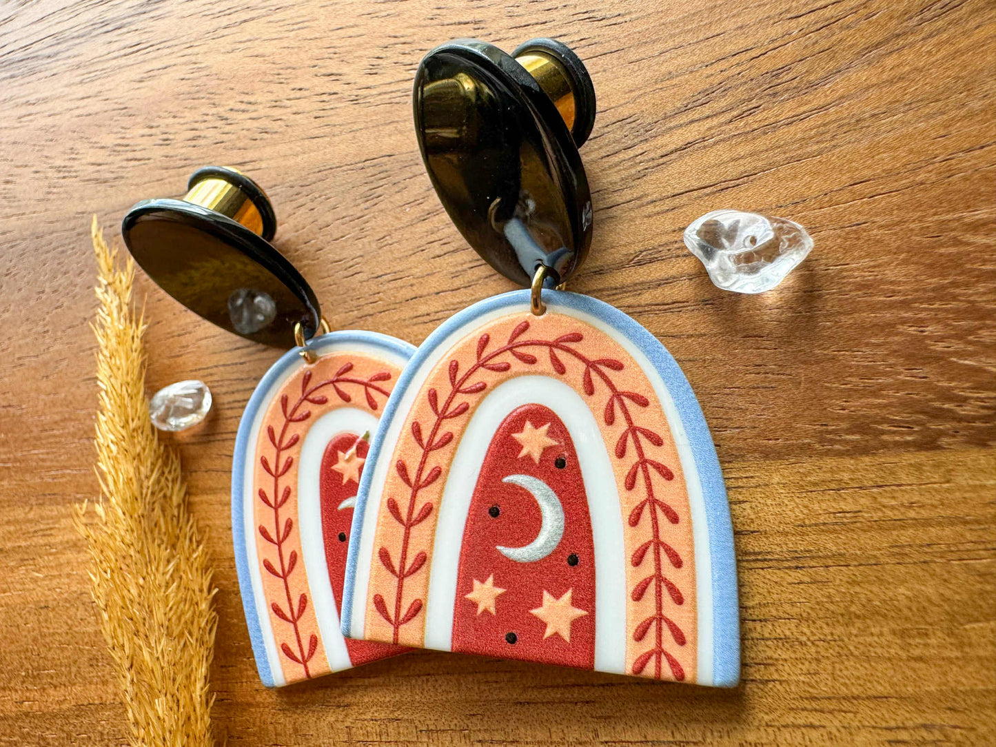 Celestial Garden Dangles Plug Earrings