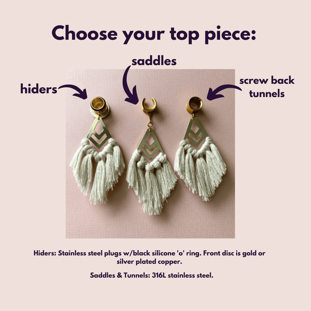 Gold Accented Beige Boho Tassels