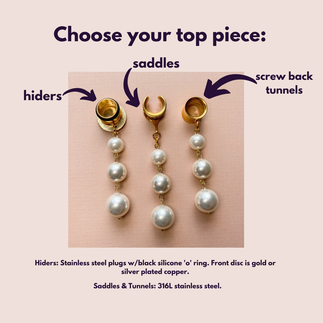 Gold Tone 3-Tier Faux Pearls