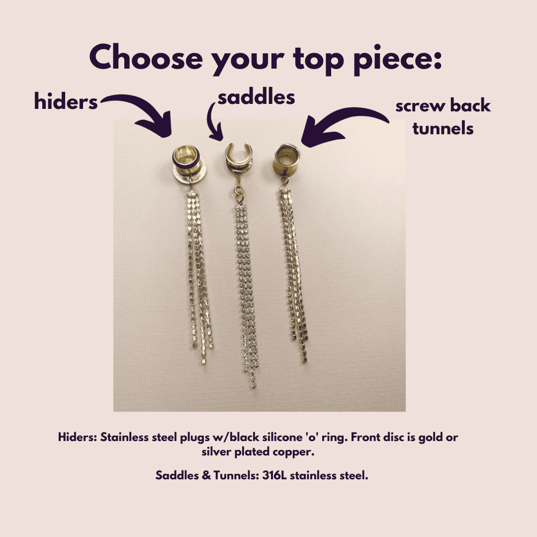 18k Gold Rhinestone Tassels