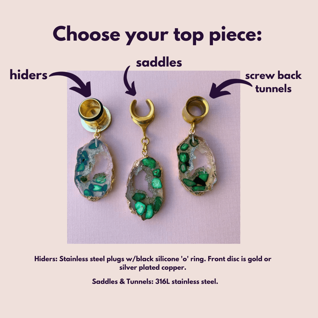 Gold & Green Druzy Dangles