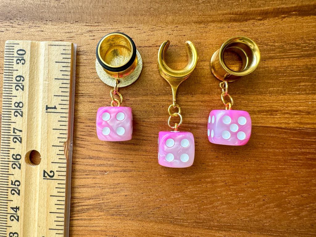 Dangly Pink Dice
