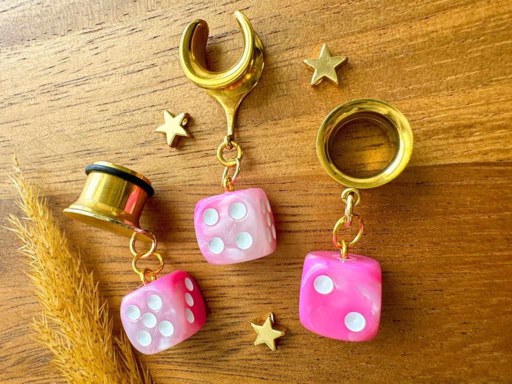 Dangly Pink Dice