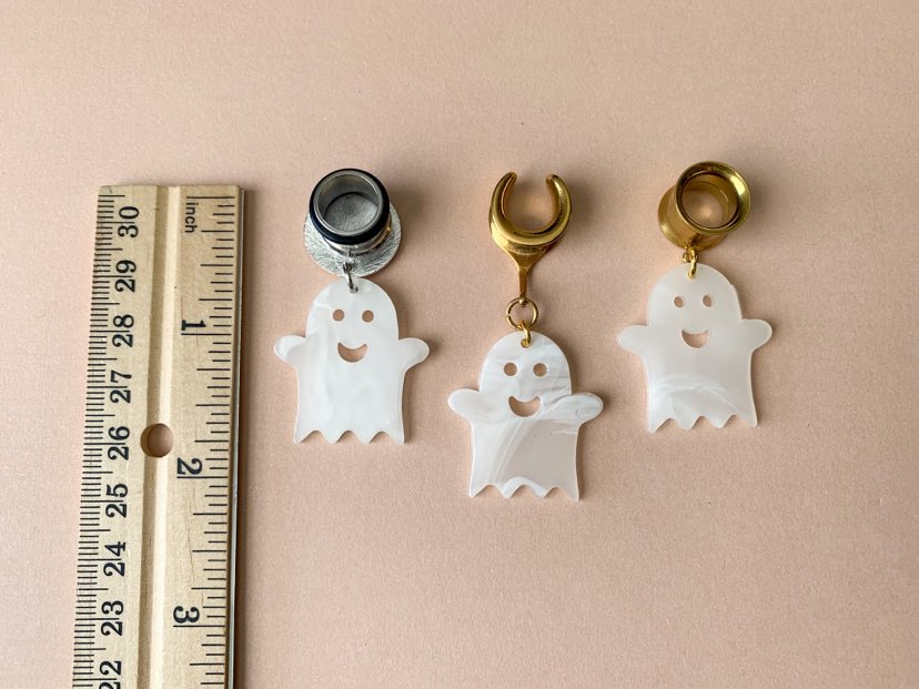 Gold or Silver Happy Acrylic Ghosts