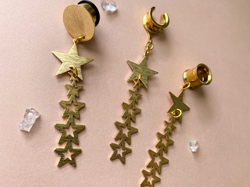 Gold Shooting Star Dangles