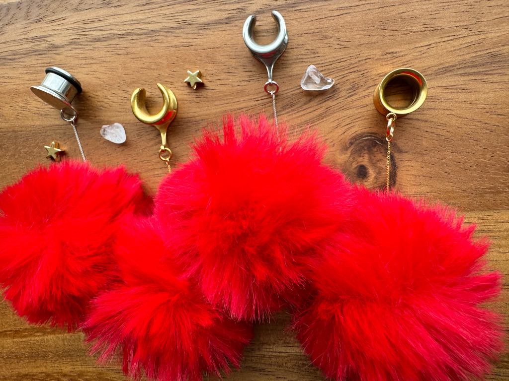 Fluffy Red Poofs