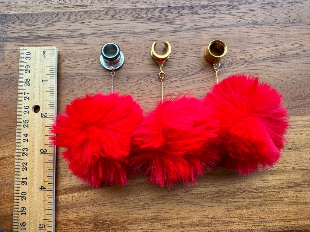 Fluffy Red Poofs