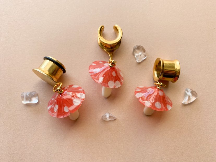 Small Mushroom Dangles The Frilly Feline - Main Image