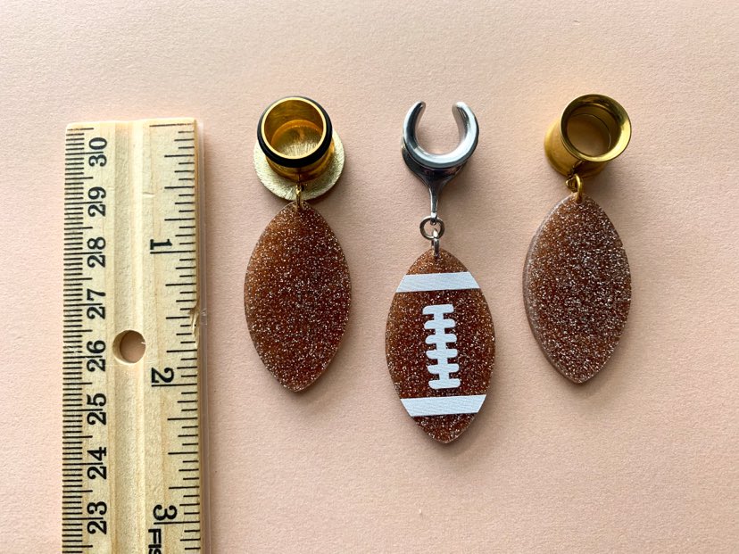 Gold or Silver Football Earrings