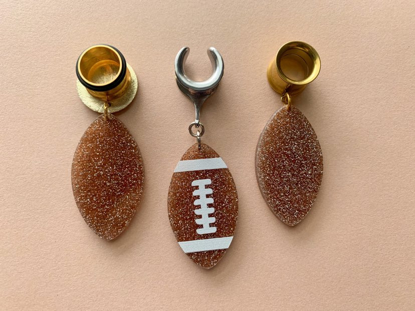 Gold or Silver Football Earrings