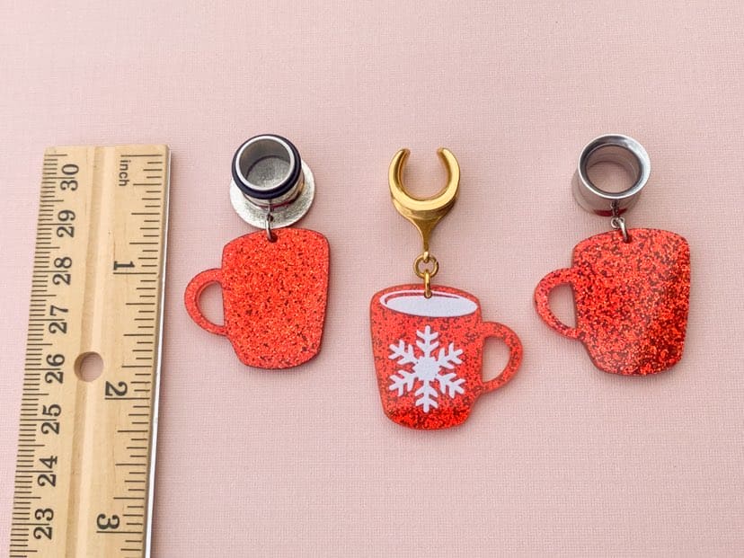 Gold or Silver Glittery Snowflake Mugs