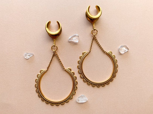 Gold Plated Textured Hoops