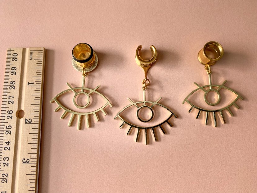 Gold Evil Eye Dangles