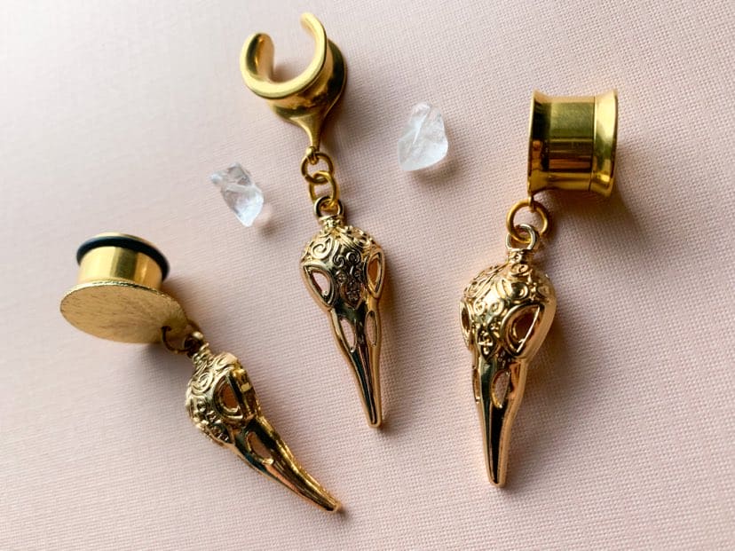 Gold Raven Skulls
