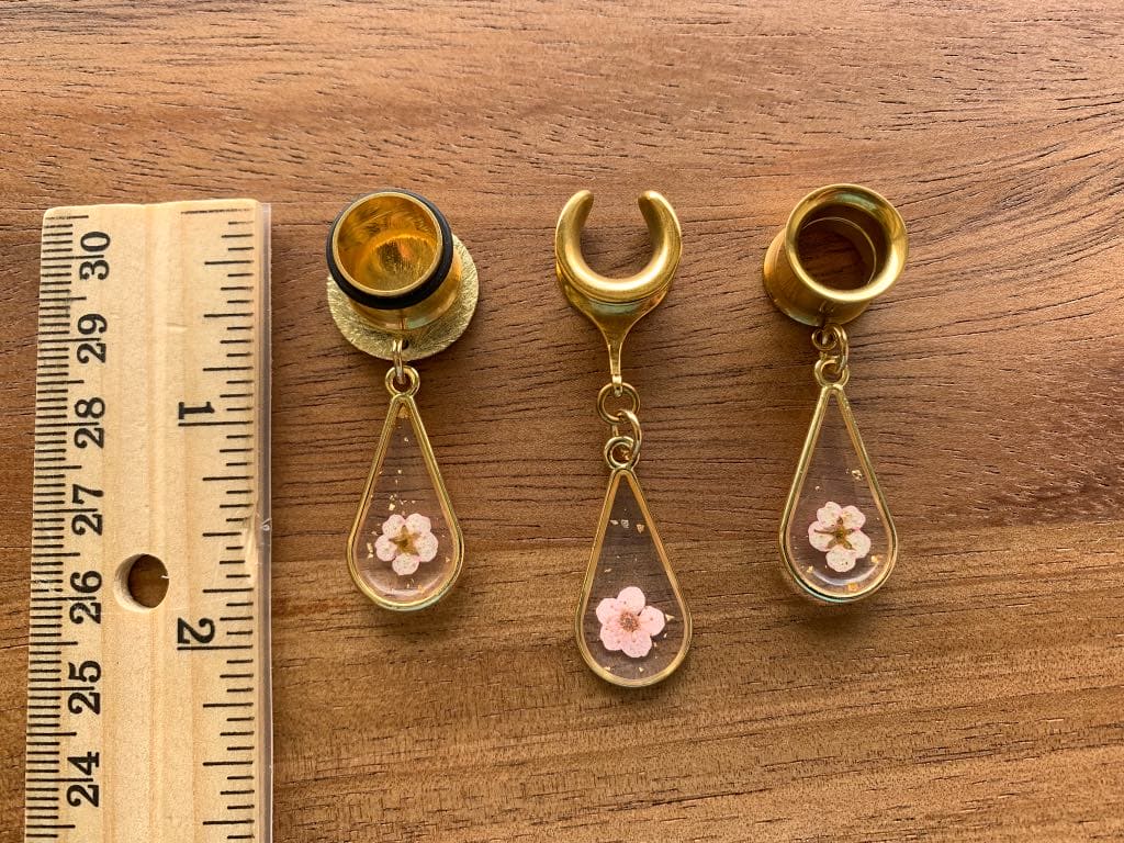 Gold Spring Resin Drop Earrings