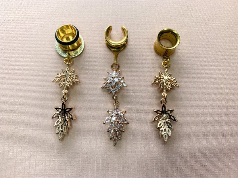 Gold Zircon Leaves
