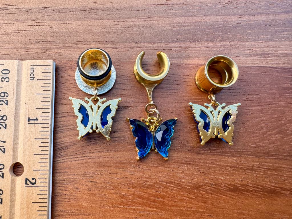 Gold & Blue Butterflies