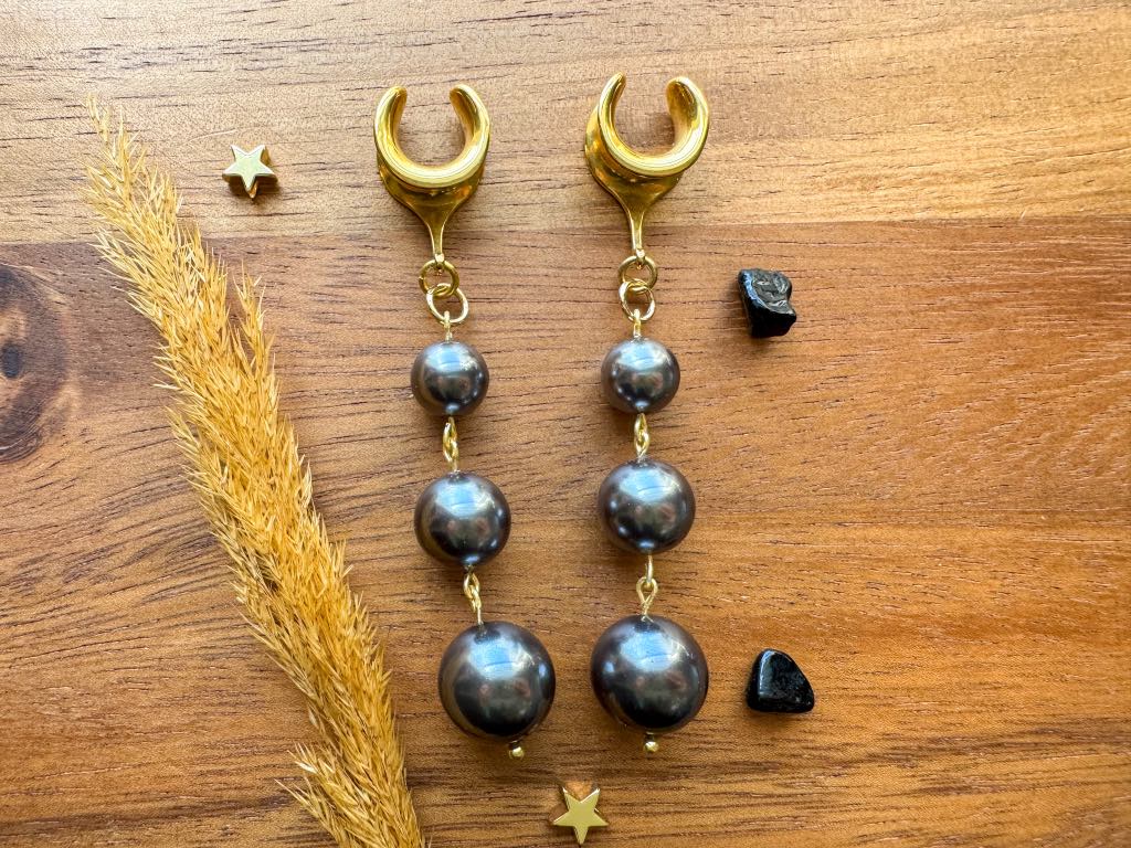 Gold & Gray Faux Pearls