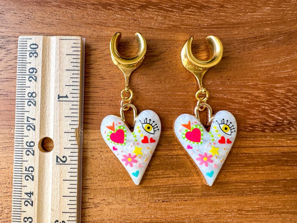 Gold & White Doodle Hearts