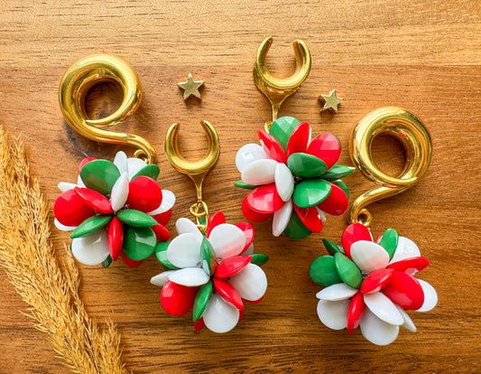 Holiday Ornament Drops Plug Earrings