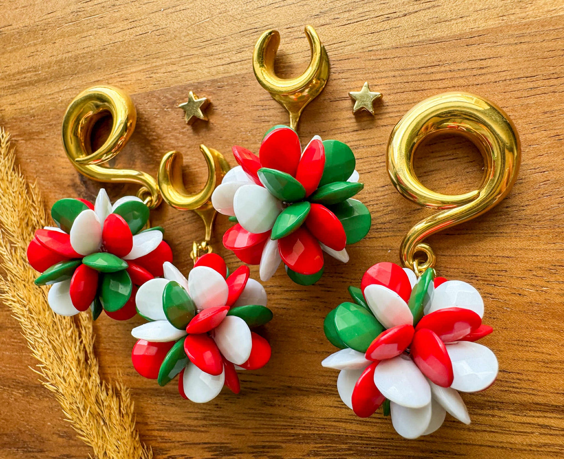 Holiday Ornament Drops Plug Earrings