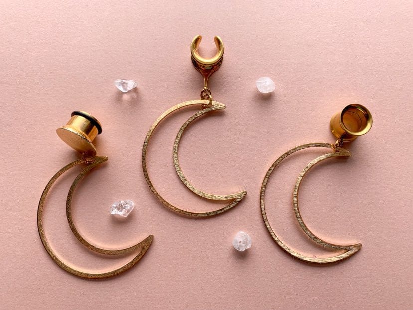Large Brushed Gold Moons