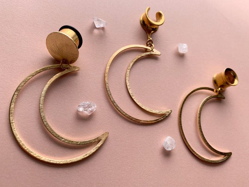 Large Brushed Gold Moons