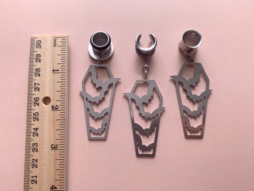 Silver Halloween Coffin With Bats