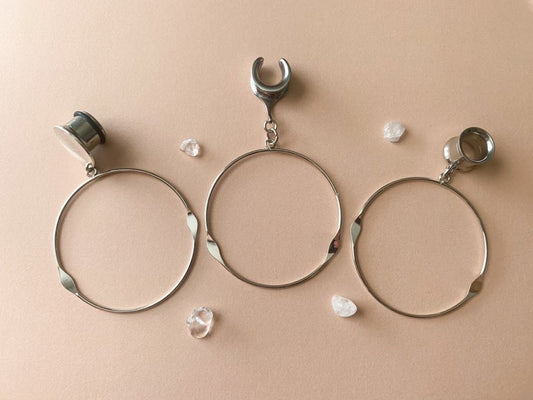 Large Silver Hoops With Accents