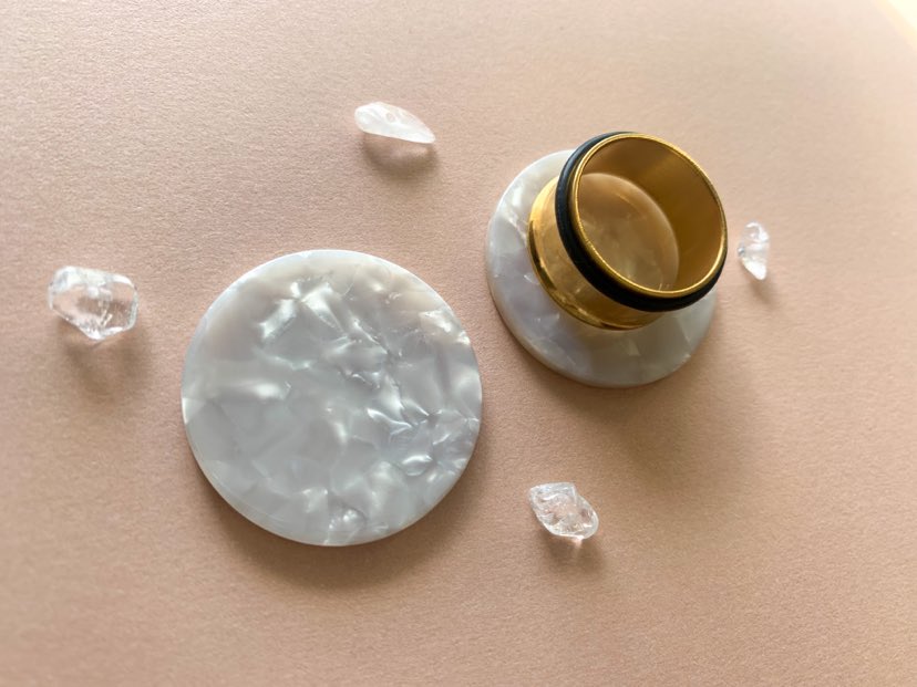 Large White Marble Studs