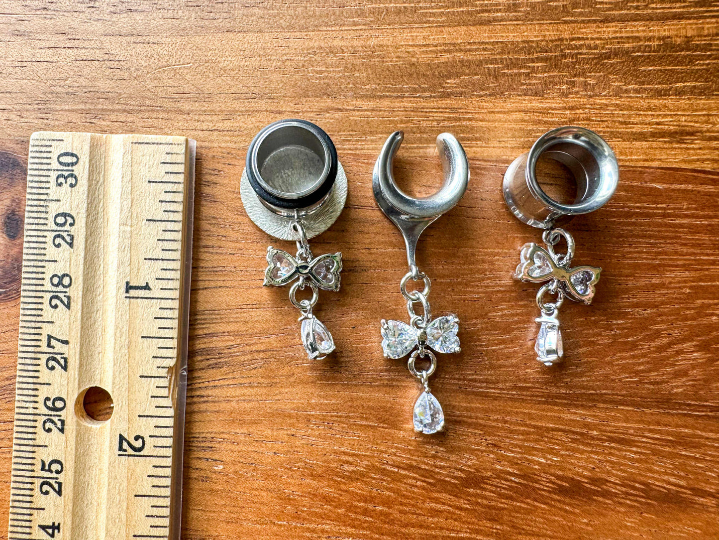 Mini Silver CZ Bows