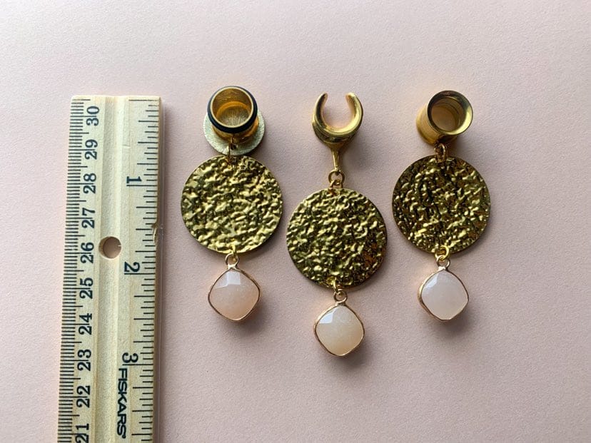 Hammered Brass With Imperial Topaz Dangles