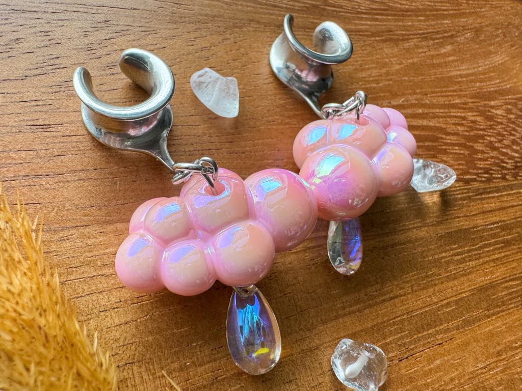 Pink & Silver Iridescent Rainclouds